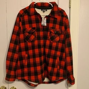 XL red plaid Steve Madden button down Sherpa